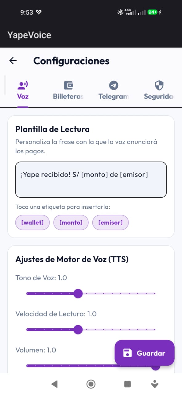 Panel de Ajustes